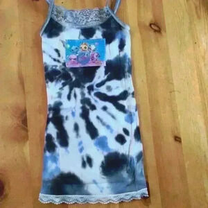🌸Lace Tie dye tank with littlest pet shop